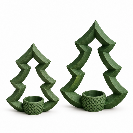 Christmas Tree Tealight Holder Set