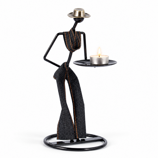 Western Cowboy Candle Holder with LED Light