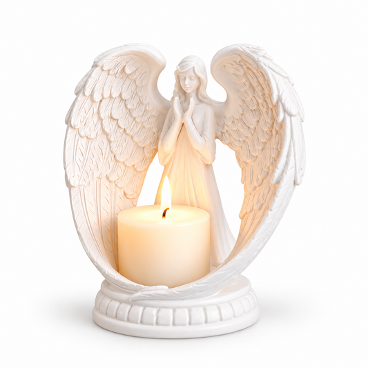 White Angel Candle Holder with
